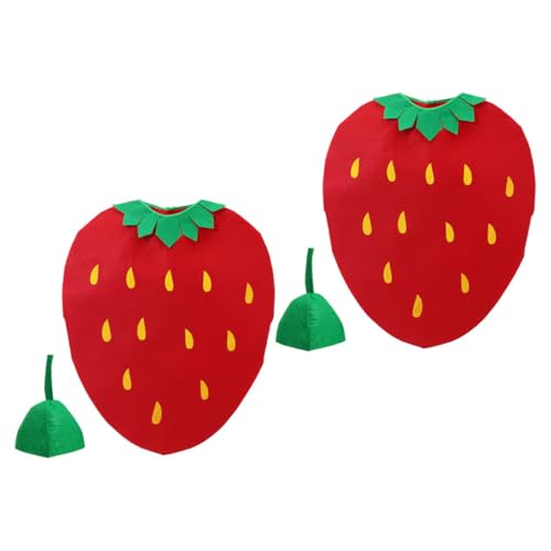 JOINPAYA 2 Sätze Kindergartenkostüme Halloween-Erdbeerkostüm Halloween-Kostüme für Mädchen kinderkostum Halloween Kleidung Obstkostüm Kleinkind Anziehkleidung für Kleinkinder Vlies von JOINPAYA