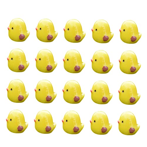 JOINPAYA 2 Sätze Kleine Gelbe Hühnerverzierung Figur Zahlen Winzig Haushalt Miniaturküken Küken-Statue Desktop-miniaturküken PVC Yellow 20 Stück * 2 von JOINPAYA
