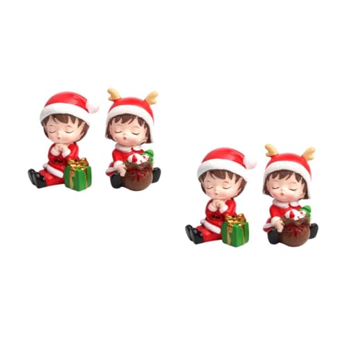 JOINPAYA 2 Sätze Kuchen Harz Puppe Ornament Weihnachtsdeko Weihnachts Figuren Weihnachtspuppenkuchendekor Tortenaufsätze Für Geburtstage Harzornament Kuchen-puppe-ornament 2 Stücke * 2 von JOINPAYA