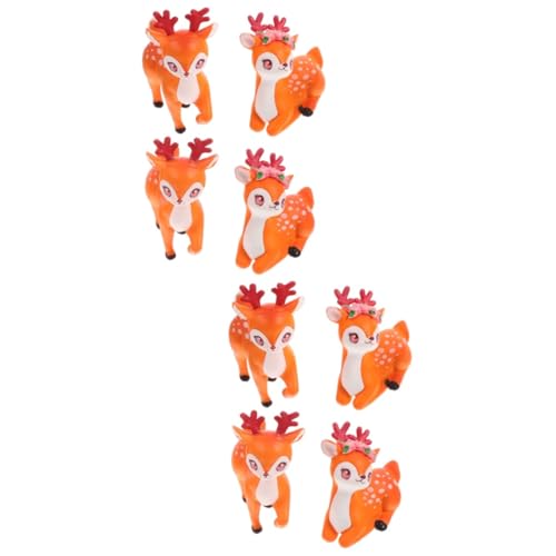 JOINPAYA 2 Sätze Mikro Landschaftsornament Miniatur Gnome Puppenhaus Rentier Tier Tischdekor Figuren Für Miniatur Auto Mini Figur Ornamente Auto Ornament Pvc 4 Stück * 2 von JOINPAYA