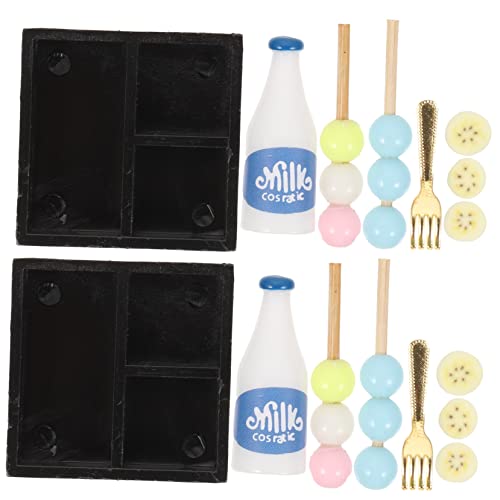 JOINPAYA 2 Sätze Miniatur-Lebensmittel- Und Spielmodell Miniatur-teetablett Mini-kaffeetasse Kleine Lebensmitteldekorationen Miniatur-hausdekor Kleine Essensdekoration Miniaturornament Harz von JOINPAYA