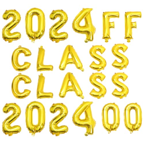 JOINPAYA Ballondekor Für Die Klasse Von 2024 2 Sets Abschlussballons Mit Herzdesign Dekorationen Aus Aluminiumfolie Für Veranstaltungen von JOINPAYA