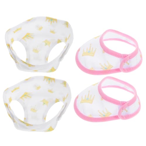 JOINPAYA 2 Sätze Puppenunterwäsche Wässriges Handtuch Lätzchen Doll Windeln Babyzubehör Babydoll-Windeln Puppenteile Boy Puppenzubehör Babypuppen -erklärungen Puppen-Outfits Stoff von JOINPAYA