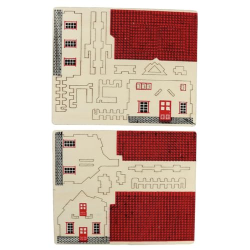 JOINPAYA 2 Sets Holz Puzzle Puzzles Modelle DIY Holz Ornamente Modell Handwerk Rot von JOINPAYA