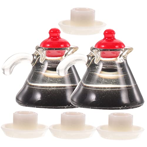 JOINPAYA 2 Sets Mini Kaffeekanne Tassen Teeflaschen Schwanenhalstassen Espresso Untertassen Wasserkocher Maschinen Wiederverwendbarer Tamper Miniatur Mini Kaffeekonzentrat von JOINPAYA