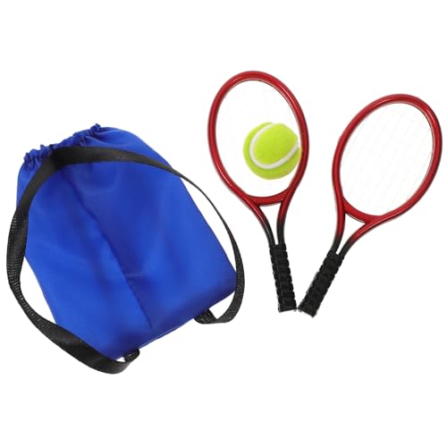 JOINPAYA 2 Sets Mini Tennisschläger Set Mini Badminton Tasche Babypuppen Zubehör Puppenhaus Tennisschläger Badminton Schläger Tasche Miniaturen Outdoor Wohnaccessoires von JOINPAYA