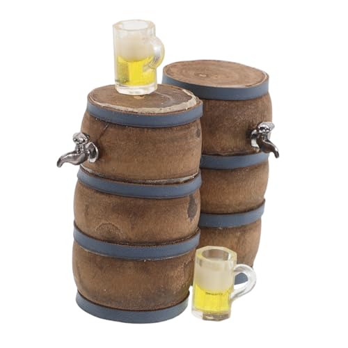 JOINPAYA 2 Sets Puppenhaus Bierfass Und Krüge Miniatur Weinfass Mini Trinkgläser Requisiten Für Heimwerker Basteln Garten Puppenhaus Bar Mikro Landschaftsdekor JOINPAYA 2 Sets Puppenhaus Bierfass Und Krüge Miniatur Weinfass Mini Trinkgläser Requisiten Für Heimwerker Basteln Garten Puppenhaus Bar Mikro Landschaftsdekor von JOINPAYA