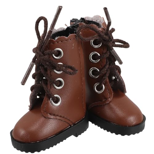 JOINPAYA 2 Stück Bjd Puppenschuhe Finger-Sneaker Kugelgelenkpuppen Mini-Turnschuhe Stiefeletten Mit Hohen Absätzen Schuhspielzeug Puppen-Sneaker-Schuhe Puppenanhänger Stoff Brown von JOINPAYA