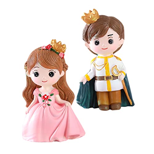 JOINPAYA 2 Stück Cartoon-Kuchendekoration Prinzessin Geburtstag Ornament Topper Dekorationen Krone princess cute decor birthday cake bithday cake prink Kuchenverzierung Partydekoration Harz von JOINPAYA