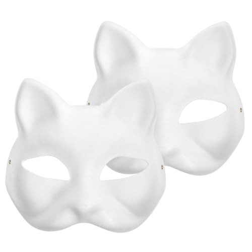 JOINPAYA 2 Stück DIY Katzenmaske aus Papier Weiße Halbe Masken zum Bemalen Leichte Tiermasken für Karneval Halloween Cosplay Handbemalbar für Bastelkurse JOINPAYA 2 Stück DIY Katzenmaske aus Papier Weiße Halbe Masken zum Bemalen Leichte Tiermasken für Karneval Halloween Cosplay Handbemalbar für Bastelkurse von JOINPAYA