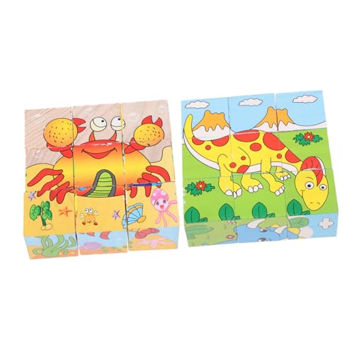 JOINPAYA 2 Stück Dreidimensionales Holzpuzzle Holzpuzzle Für Cartoon-Puzzle Lustiger Puzzleblock Bildungsrätsel Cartoon-rätsel Rätsel Zum Frühen Lernen Hölzern von JOINPAYA