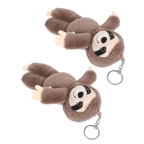 JOINPAYA 2 Stück Faultier Schlüsselanhänger Plüsch Schlüsselhalter Mini Plüschtierspielzeug Plüschtier Schlüsselanhänger Mini Faultierpuppe Kleines Stofftier Plüschtier Mit von JOINPAYA