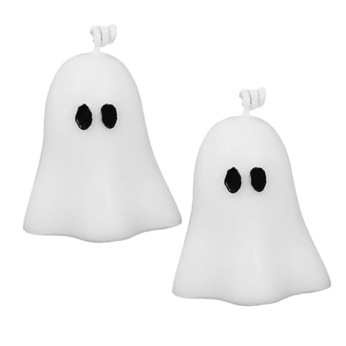 JOINPAYA 2 Stück Geisterkerze flackern drinnen gruselig Halloween Halloween atmosphäre Halloween-Foto-Requisite Requisiten für Aromakerzen Duft Kerze Sojamischwachs Weiß von JOINPAYA
