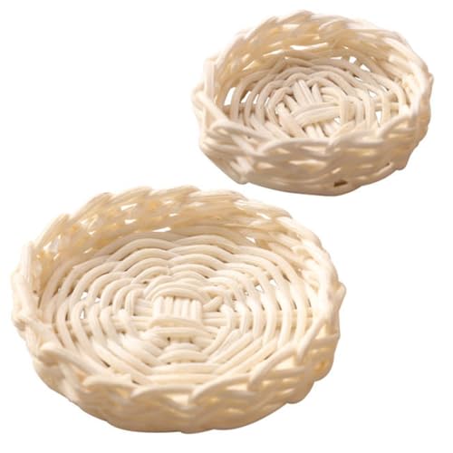 JOINPAYA 2 Stück Gewebter Korb Kleines Tiny Homes Tiny Houses Obst Kleines Puppenmöbel Aufbewahrungskörbe Minikorb Modelle Minikorb Mini Rattan von JOINPAYA