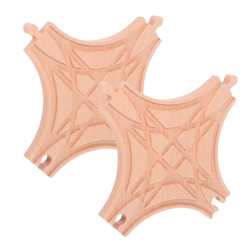 JOINPAYA 2 Stück Gleiszubehör Bahngleisbrücke aus Holz Mini-Eisenbahngleis Holzzug Zugzubehör für Holzschienen Bahnstrecken Holz Holzstrecke Expansionszubehör Gleisverbinder hölzern Khaki von JOINPAYA