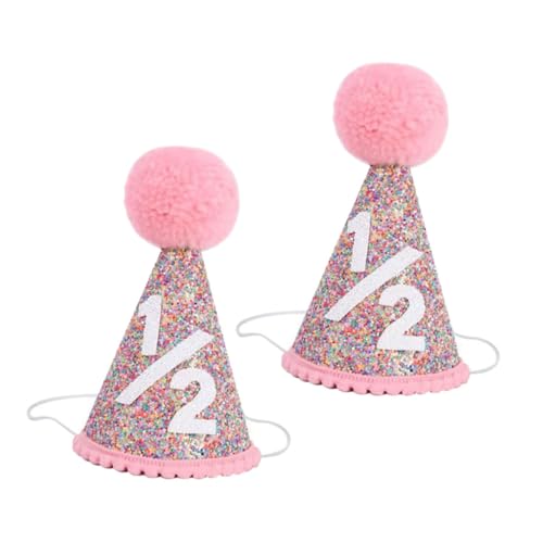 JOINPAYA 2 Stück Glitzer Geburtstagshut für Junge Mädchen Konische Krone Fotodeko für Kleinkinder und Halbjahresfeiern als Requisite für Babyfotoshootings von JOINPAYA