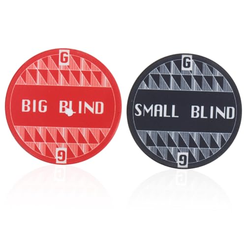 JOINPAYA 2 Stück Große und kleine Jalousien Poker Chip Kartenspielen kartenhalter Spielkarten Dealer-Button Spielmarken für Poker Zubehör für Glücksspiele Verbundwerkstoffe mit hoher Dichte JOINPAYA 2 Stück Große und kleine Jalousien Poker Chip Kartenspielen kartenhalter Spielkarten Dealer-Button Spielmarken für Poker Zubehör für Glücksspiele Verbundwerkstoffe mit hoher Dichte von JOINPAYA