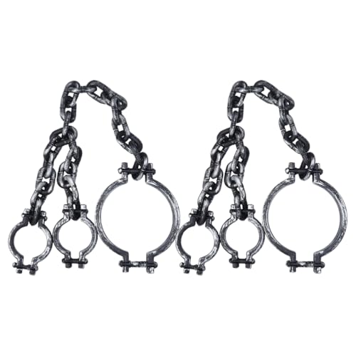 JOINPAYA 2 Stück Halloween-Gefangenen-Requisiten: Halloween-Handschellen und in Imitation – Gruselige Party-Dekoration – Gefangenen-Kostüm-Zubehör für Partys von JOINPAYA