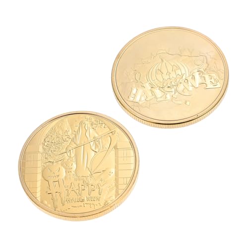 JOINPAYA 2 Stück Halloween- Halloween Halloween assecoires Halloween mitbringsel Halloween Keepsake Halloween-Gedenkmünze Münze herausfordern vergoldetes Eisen Golden JOINPAYA 2 Stück Halloween- Halloween Halloween assecoires Halloween mitbringsel Halloween Keepsake Halloween-Gedenkmünze Münze herausfordern vergoldetes Eisen Golden von JOINPAYA