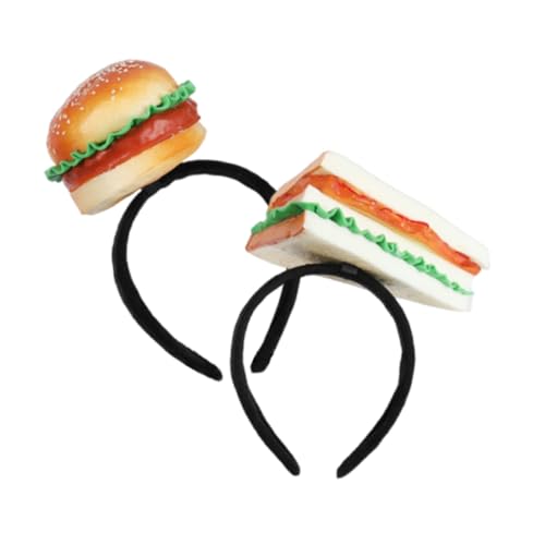 JOINPAYA 2 Stück Hamburger-brötchen-stirnband Essen Stirnband Hamburger Kostüm Für Hamburgerhut Halloween-kopfschmuck Hamburger Kostüm Für Erwachsene Halloween Stirnband Plastik von JOINPAYA