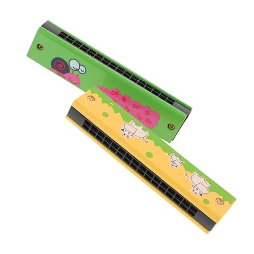JOINPAYA 2 Stück Kinderharmonika Mundharmonika für Anfänger tragbare Mundharmonika Mundharmonika-Instrument Taschenharmonika Mundharmonikas für Erwachsene Holzharmonika hölzern von JOINPAYA