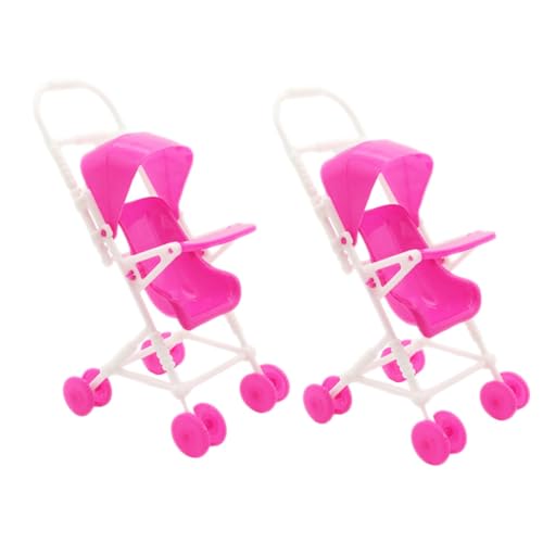 JOINPAYA 2 Kinderwagen-Puppenhaus-Dekorationen: Kleine Puppen-Kinderwagen-Puppen Spielspiel Kinderwagen-Modell Für -Requisiten Puppenhaus von JOINPAYA