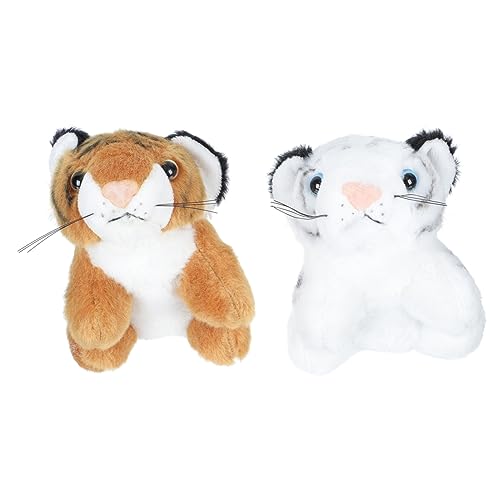 JOINPAYA 2 Stück Kleine Tigerverzierung Heimpuppendekore Kinderpuppenspielzeug Cartoon-Tiger-Puppen Hübsche Puppe Tigerpuppe Tiger-Ornamente Tiger-modellierpuppe Plüsch von JOINPAYA