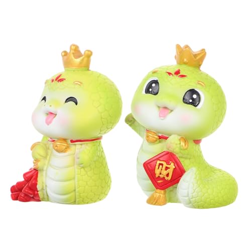 JOINPAYA 2stücke Schlangen Figurine Aus Harz Schüttelnde Kopf Statue Für Chinesisches Neujahr Und Dekoration Für Zuhause Und Auto Zur Frühlingsfest Feier von JOINPAYA