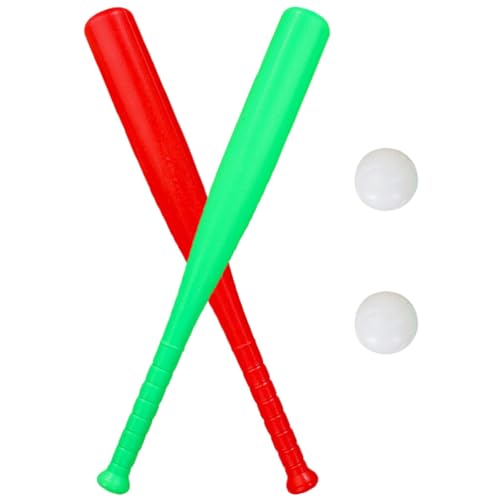JOINPAYA 2 Stück Kunststoff-Baseballschläger Und Set Kunststoffschläger Mit Schaumstoff-Basebällen Sport-T-Ballschläger-Spielspielzeug Für Jugendliche von JOINPAYA
