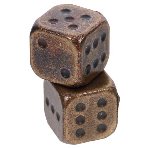 JOINPAYA 2 Stück Metallwürfel Vintage Bronze Spielwürfel 6-Seitiger Würfelblock Mit 1–6 Zahlenpunkten Brettspielzubehör 12 Mm JOINPAYA 2 Stück Metallwürfel Vintage Bronze Spielwürfel 6-Seitiger Würfelblock Mit 1–6 Zahlenpunkten Brettspielzubehör 12 Mm von JOINPAYA