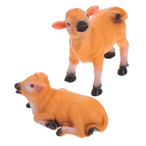 JOINPAYA 2 Stück Mini Kühe Figurenset Realistische Kunstharz Kuh Figuren für Garten Deko Fairy Garden Pflanzenschmuck für Besondere Anlässe von JOINPAYA
