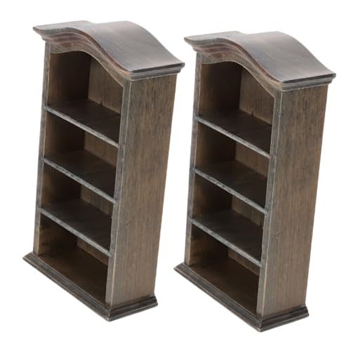 JOINPAYA 2 Stück Mini-Möbel Miniatur Tür klein Puppe bücherregal Book Shelves Decor dekoringe basteln zierleisten Holz Mini Möbel Minischrank für hölzern Silver von JOINPAYA