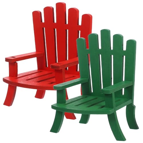 JOINPAYA 2 Stück Mini Stühle Aus Holz – Miniatur Strandstühle Aus Holz Puppenhausmöbel Ornament Für Rollenspiele Basteldisplays Küstendekorationen von JOINPAYA