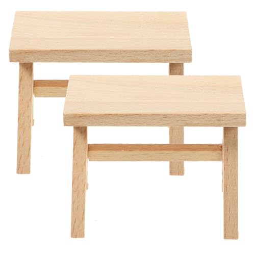 JOINPAYA 2 Stück Mini-holzhocker Modell Puppenhaus Mini-möbelhocker Miniatur-holzhocker-Modell von JOINPAYA