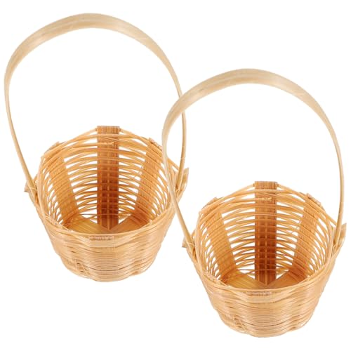 JOINPAYA 2 Stück Miniatur Bambus Geflochtene Körbe Tiny Basket Ornament für Puppenhaus für Heimdekoration und Miniatur Landschaften Leicht und Tragbar JOINPAYA 2 Stück Miniatur Bambus Geflochtene Körbe Tiny Basket Ornament für Puppenhaus für Heimdekoration und Miniatur Landschaften Leicht und Tragbar von JOINPAYA