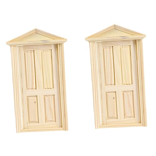 JOINPAYA 2 Stück Miniaturtürmodell kinderzimmer kinderspielzeug miniaturmodelle spielsachen Tischdekoration Puppenhaustür Mini Möbel Miniaturspielzeug Mini Haustür Holz von JOINPAYA