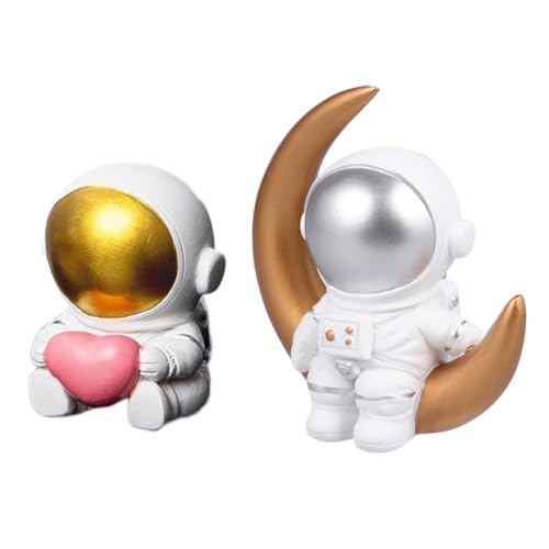 JOINPAYA 2stücke Astronauten Resin Figuren Tortendekoration Und Auto Deko Für Geburtstagsfeiern Leicht Und Langlebig Für Kuchen Und Innenräume von JOINPAYA
