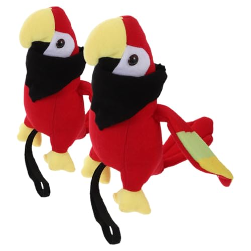 JOINPAYA 2 Stück Piratenpapagei Auf Der Schulter: 7 Zoll Großes Papagei-Spielzeug Für Halloween Für Mädchen Und Jungen Vogel-Plüschtier Piratenkostüm-Zubehör Für Cosplay-Requisiten von JOINPAYA