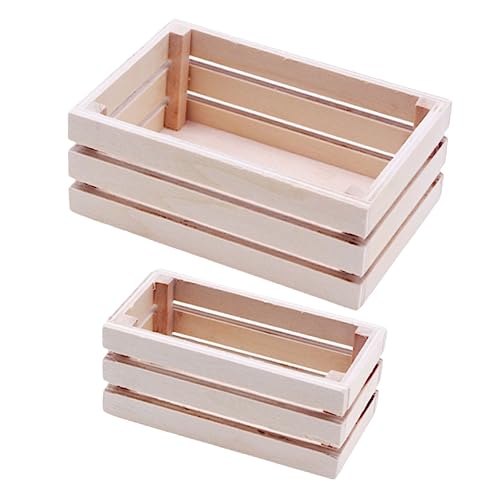 JOINPAYA Miniatur Puppenhaus Aufbewahrungskorb Dekorative Körbe Aus Holz Für Tiny House 2er Set von JOINPAYA