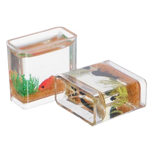 JOINPAYA 2 Stück Puppenhaus Miniatur Aquarium Maßstab 1:12 Realistisches Mini Aquarium Winzige Fischfiguren Goldfischschalen Puppenhaus Zubehör JOINPAYA 2 Stück Puppenhaus Miniatur Aquarium Maßstab 1:12 Realistisches Mini Aquarium Winzige Fischfiguren Goldfischschalen Puppenhaus Zubehör von JOINPAYA