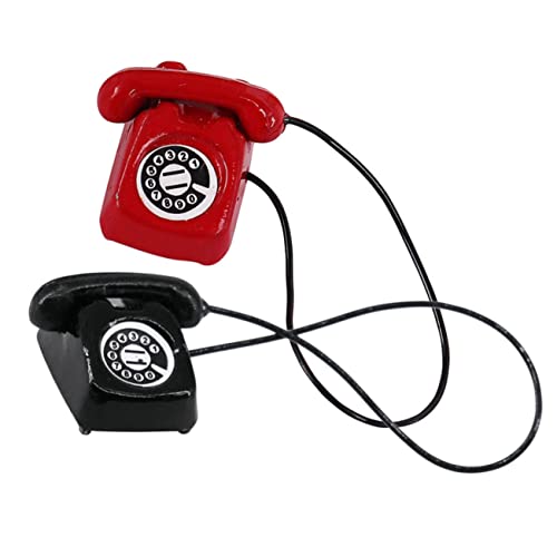 JOINPAYA 2 Stück Puppenhaus Telefon Mini Puppen Ukulele Telefon Mini Werkzeuge Vintage Telefon Telefon Mini Telefon Telefon Statue Handy Telefon Dekoration Metall von JOINPAYA