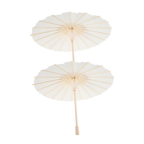 JOINPAYA 2stücke Mini Papierschirm Für Puppenhaus Vintage DIY Regenschirm Dekoration Für Hochzeiten Gartenpartys Und Fotografie Stabiler Holzrahmen von JOINPAYA