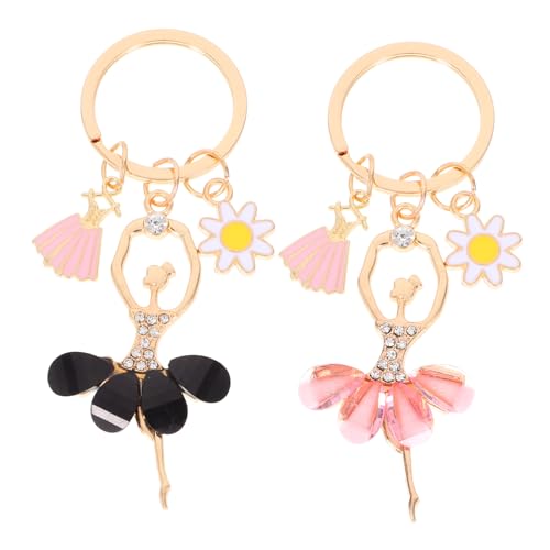 JOINPAYA 2 Stück Schlüsselanhänger Mit Tanzenden Mädchen Mädchen Schlüsselanhänger Damen Ballettschuhe Schlüsselanhänger Schmuck Tänzer Armbänder Ballett Zubehör Für Mädchen Blumen von JOINPAYA