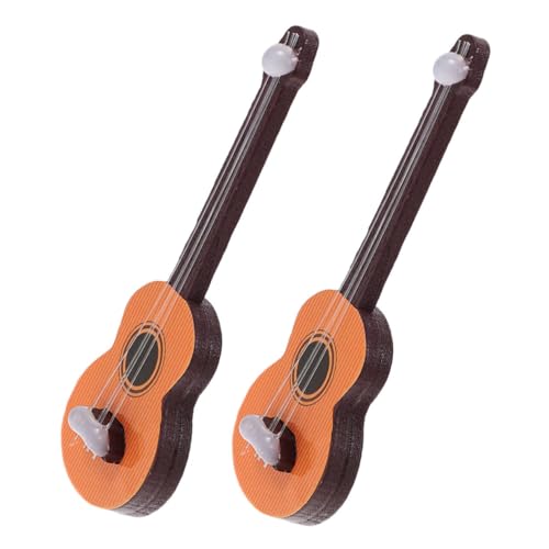 JOINPAYA 2 Stück Simulation Gitarre kleine Gitarre Mini Gitarre Modell Wohnszenen Dekoration Puppe Modelle kreative Mini-Gitarre Mini-Gitarren- hölzern Light Brown von JOINPAYA