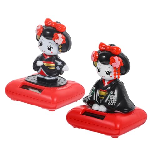 JOINPAYA 2stücke Solar-autoornament Mit Schüttelndem Kopf Kleine Kimono-puppenfiguren Aus Kimono-puppenfigur Als Schmuck Für Auto-Innenraum Kimono-puppenstatue Für Schreibtisch Oder von JOINPAYA