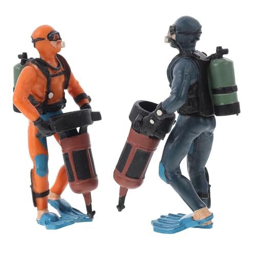 JOINPAYA 2 Stück Teiliges Taucher Modell Realistische Unterwasser Figuren Detailreiche Miniatur Dekoration für Aquarium Fördert Kindliche Vorstellungskraft und Lernentwicklung Kompakte für von JOINPAYA