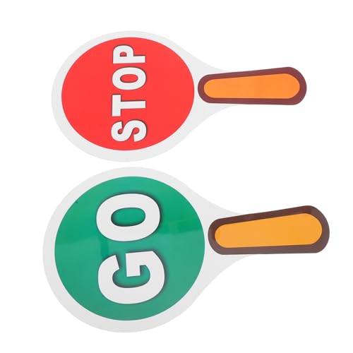 JOINPAYA 2 Stück Wasserdichtes Doppelseitiges Verkehrsschild Teilig mit Stop und Go Signal Robustes Handzeichen für Verkehrsregelung Unterricht und für Schule und Zuhause von JOINPAYA