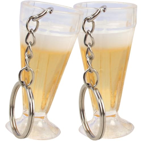 JOINPAYA 2 Stück Whisky Süßer Schlüsselanhänger Tasse Flasche Flasche Getränk Wein Korkenzieher Bar Untersetzer Bierkrüge Schlüsselanhänger Des Deckels Glas Schlüsselanhänger von JOINPAYA
