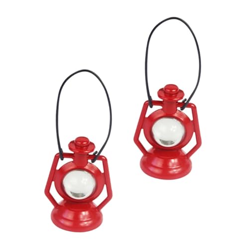 JOINPAYA 2 Stücke Mini-Petroleumlampe Lernspielzeug für Puppenhaus Petroleumlampe deko kinderspielzeug Kid Toys Mini-Ornament Miniatur-Petroleumlampe Legierung rot von JOINPAYA
