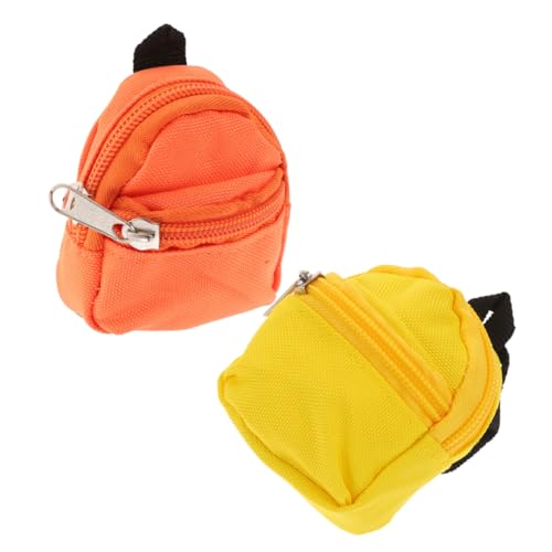 JOINPAYA 2 Stücke Puppenrucksack Rucksack kinderspielzeug Puppen Accessoire Spielrucksack Miniaturrucksack Puppenträger Szene winzig Dollhouse Decor Mini-Schulbedarf für Puppen Stoff von JOINPAYA